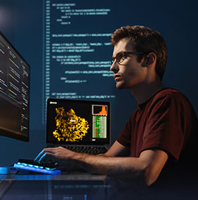 Security operations center with threat intelligence displays